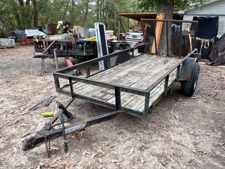 Single Axle Shop Built Utility Trailer with Ramp image