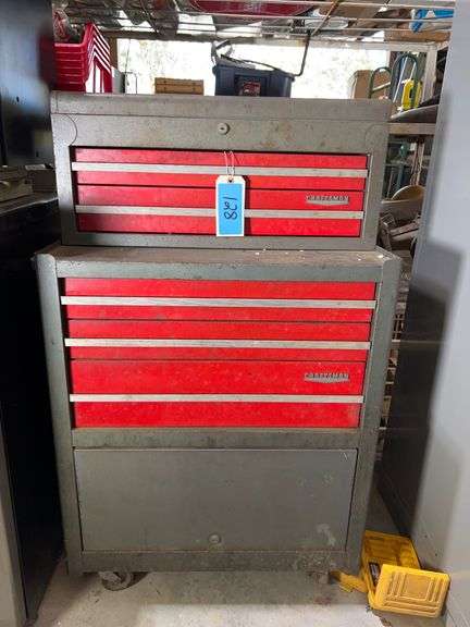 Lot - Rolling Craftsman Tool Chest with Assorted Tools image