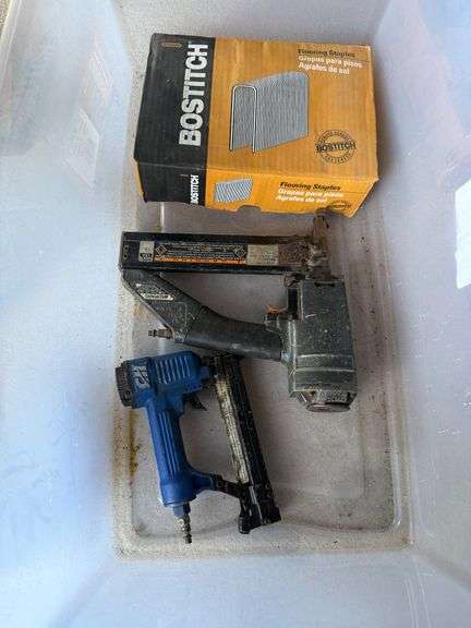 Duo-Fast Model OS7664BP Stapler, Campbel Hausfeld 2-in-1 Brad Nailer/Stapler, Bostitch Flooring Staples image
