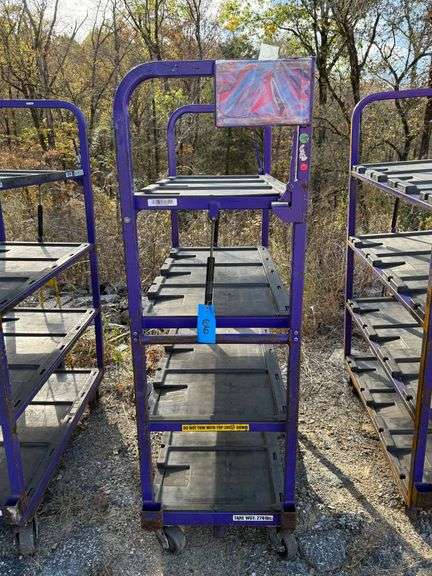 Towable Industrial 4-Tier Rolling Cart with Adjustable Top Shelf image