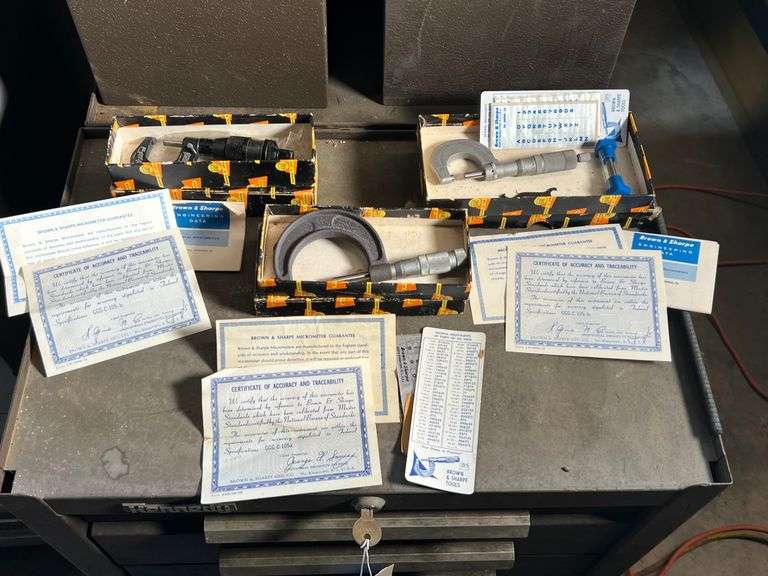 Lot - (3) Assorted Brown & Sharp Micrometers image