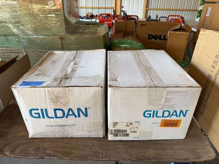 (2) Boxes - 72 Gilden Black T-Shirt Size XL image