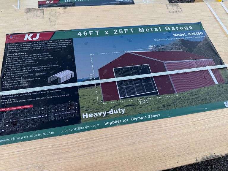 2025 KJ Unused K2545G 46ft x 25ft Metal Garage image