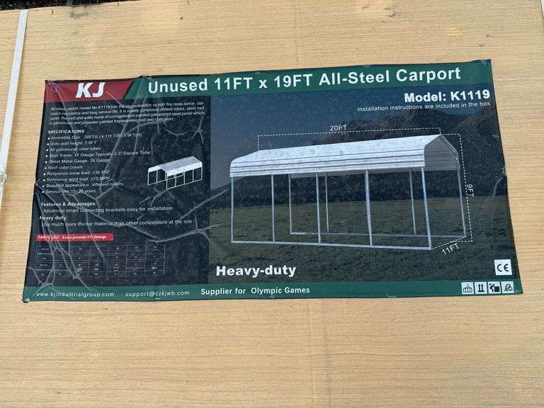 2025 KJ Unused K1119 11ft x 19ft All-Steel Carport image