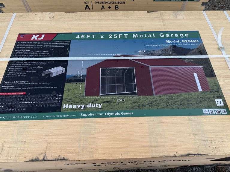 2025 KJ Unused K2545G 46ft x 25ft Metal Garage image