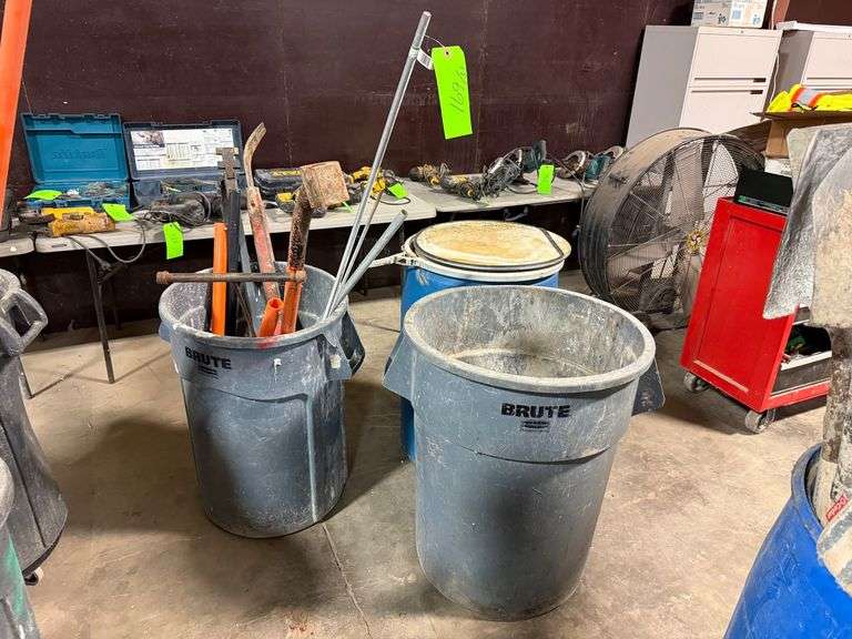 (2) Trash Bins with Assorted Tools and a Spill Kit image