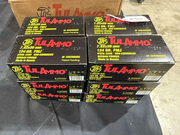 TulAmmo 7.62x39mm FMJ - (12) Boxes of 40 image
