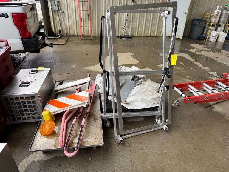 Lot - Rolling Cart, Stands, Braces image