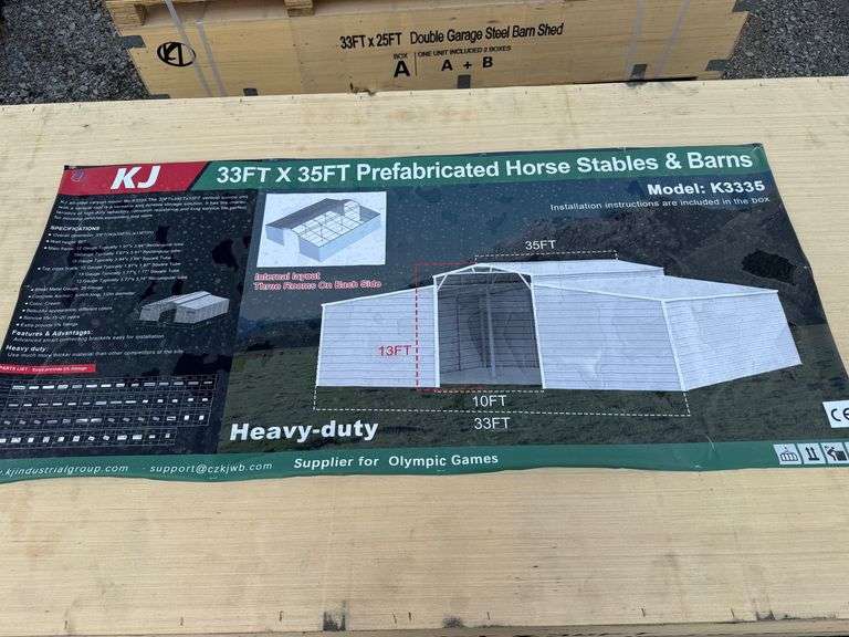 2025 KJ Unused K3335 33ft x 35ft Prefabricated Horse Stables and Barns image