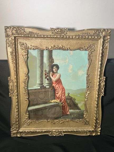 Framed Antique Electro-Grain Gavure "Absence Makes the Heart Grow Fonder" image