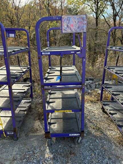 Towable Industrial 4-Tier Rolling Cart with Adjustable Top Shelf image