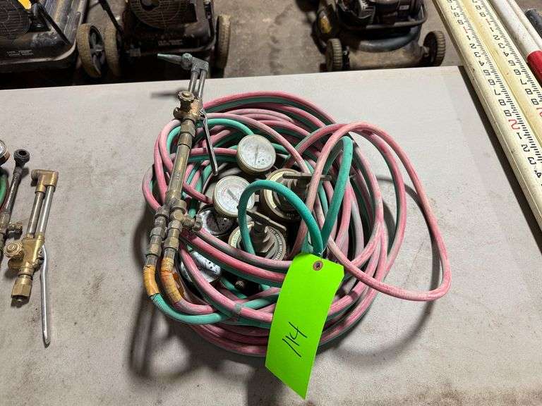 Lot - Torch Set - Hose, Gauges, Torch image