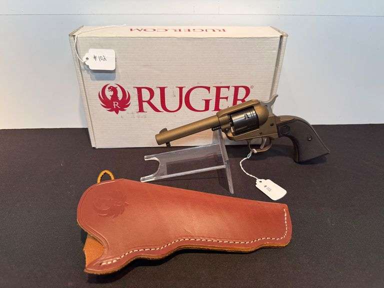 Ruger Wrangler 22 LR Revolver with Leather Holster and Box image