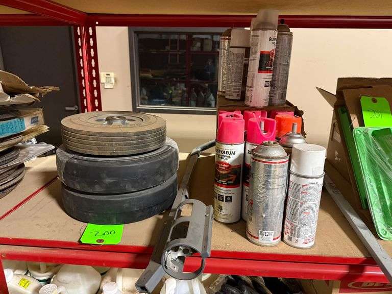 Lot - Cart Wheels and Inverted Spray Paint image