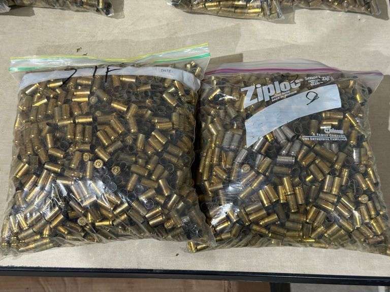 9mm Luger Brass Casings for Reloading - (2) Large Bags image