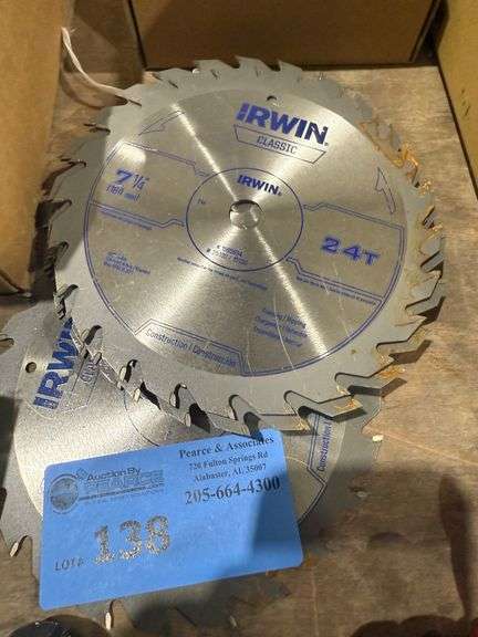 Lot- Irwin and Dewalt 7-1/4in Saw Blades image