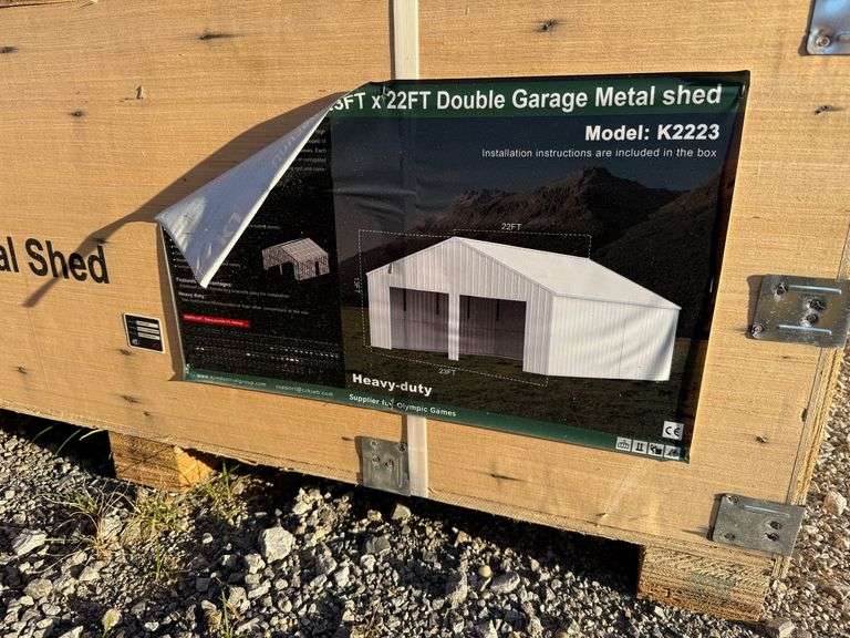 KJ Unused K2223 23ftx22ft Double Garage Metal Shed image