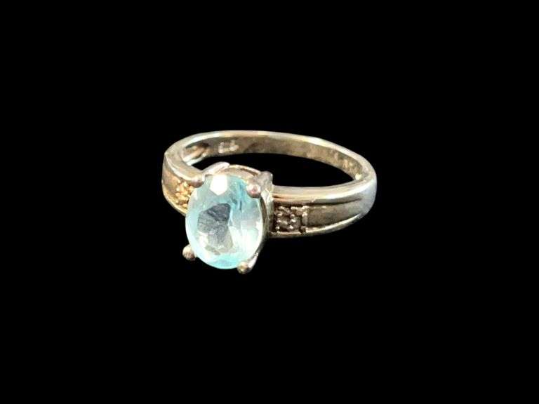 Sterling Silver Aquamarine Ring - Size 7 image