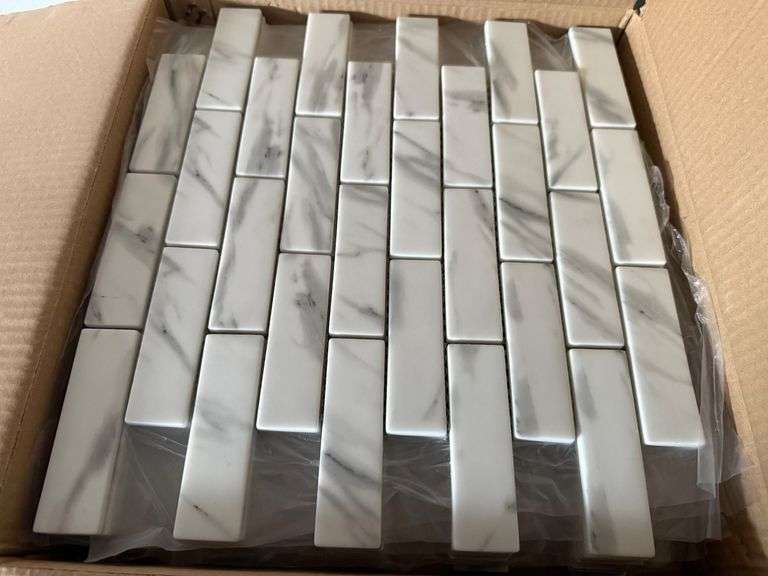 Joint Carrara Mosaic Tile - 1in x 4in Brick - 2 Boxes image