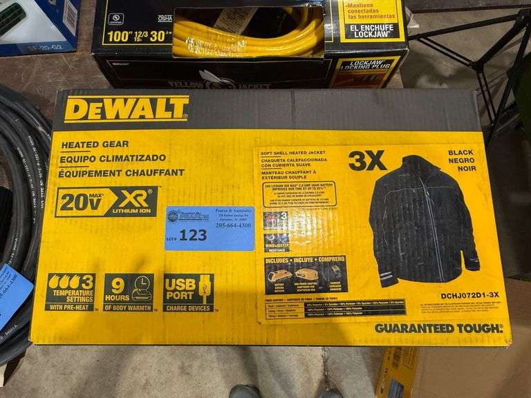 New Dewalt Heated Jacket with Battery, Adapter, and Charger - Part No DCHJ072D1-3X image