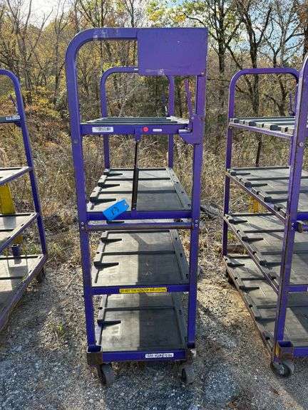 Towable Industrial 4-Tier Rolling Cart with Adjustable Top Shelf image