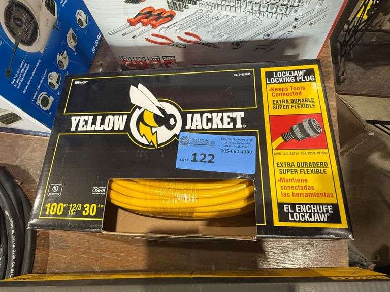 New Yellow Jacket 100ft Extension Cord, 12/3 image