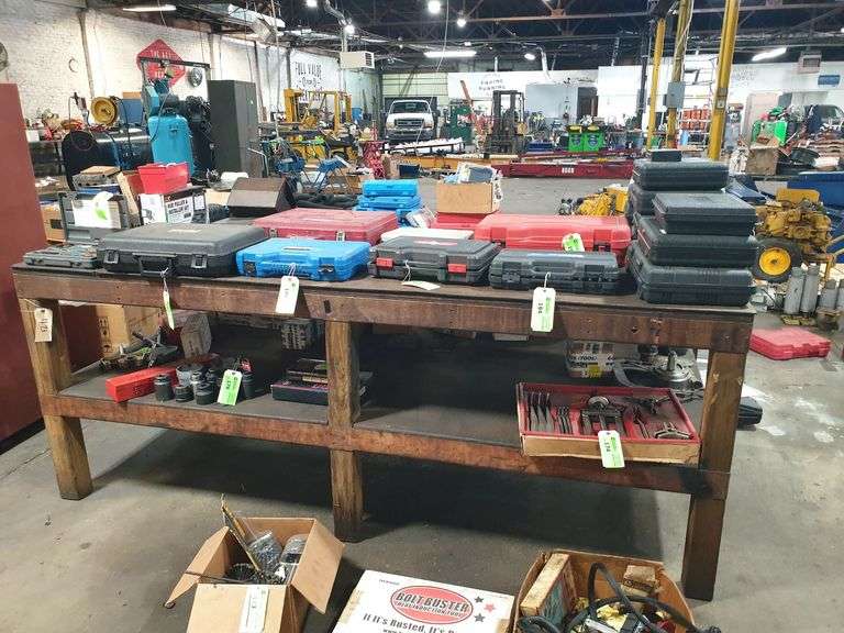Large Wood work table (NO CONTENTS) image