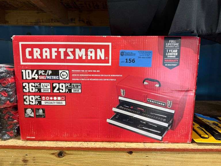 New Craftsman 64-Pc Mechanical Tool Set with Tool Box image