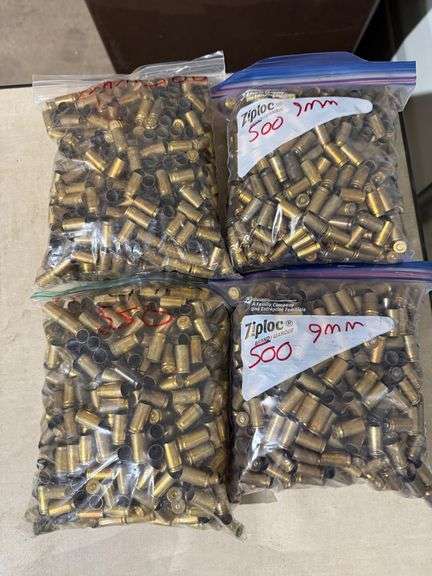 9mm Luger Brass Casings for Reloading - (4) Bags image