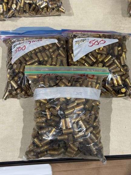 9mm Luger Brass Casings for Reloading - (3) Bags image