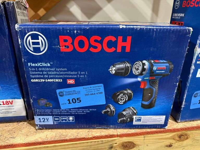 New Bosch 5-in-1 Drill/Drive System Flexiclick 12V with Battery and Charger image