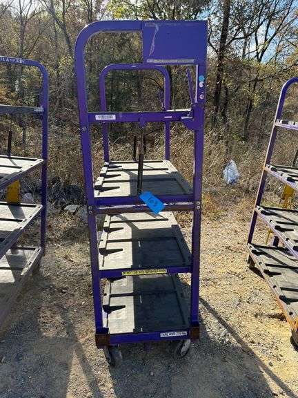 Towable Industrial 4-Tier Rolling Cart with Adjustable Top Shelf image