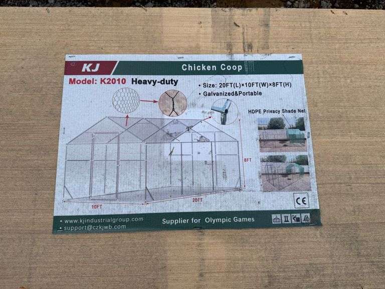 2025 KJ Unused K2010 20ft x 10ft x 8ft(T) Chicken Coop image