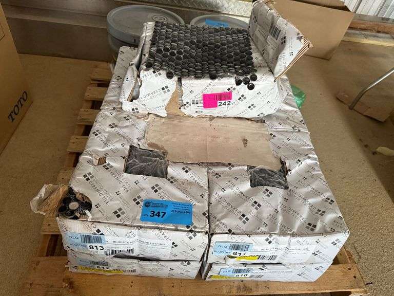 (9) United States Ceramic Tile BG Black Penny Round - 12x12 image