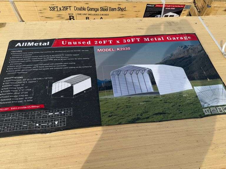 2025 AllMetal Unused K2030 20ft x 30ft Metal Garage image
