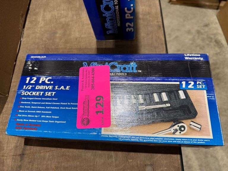 New Mintcraft 12pc 1/2in Drive Shallow Socket Set image