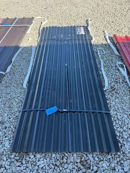 Black Metal Roof Wall Panels, 7.87ft L x 2.91ft W x 3mm Thick - 30 Pieces image