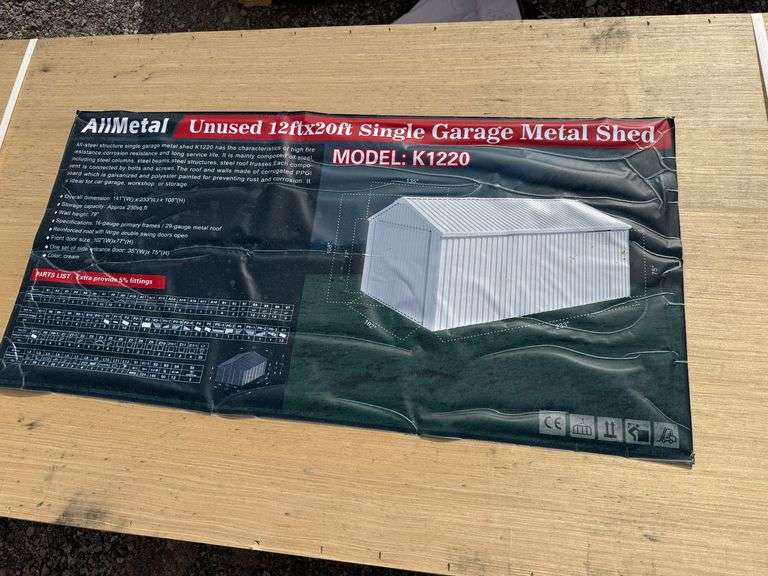 2025 AllMetal Unused K1220 12ft x 20ft Single Garage Metal Shed image