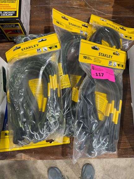 New Assorted Stanley Rubber Bungee Cords, (5) sets of 10 image