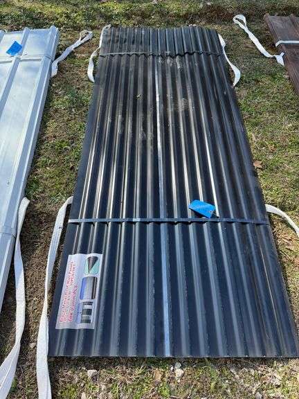 Black Metal Roof Wall Panels, 12ft L x 2.91ft W x 3mm Thick - 30 Pieces image