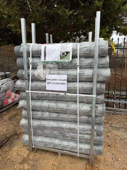 (10) Rolls - 2025 KJ Unused K1230 Hot-Dip Galvanized Field Fence image