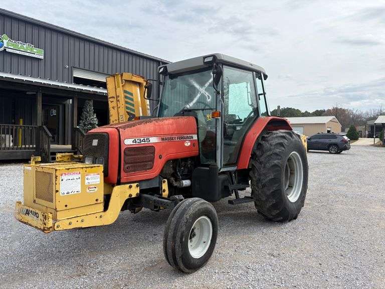 2003 Massey Ferguson 4345 Tractor w/Side Flail Mower and Rear Flail Mower image