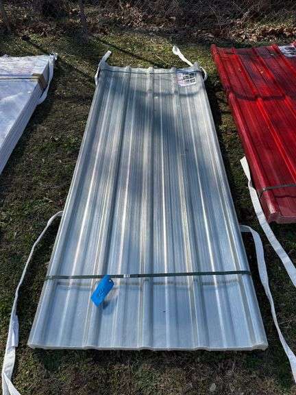 Clear Polycarbonate Roof Panels, 7.87ft L x 2.91in W x 8mm thick - 30 Pieces image