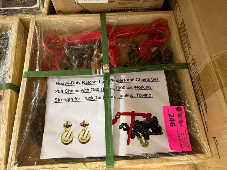 Heavy Duty Ratchet Load Binders and Chains Set image