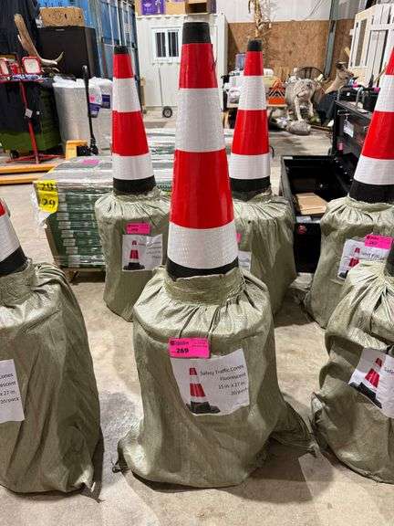 (20) Safety Traffic Cones, 15in x 27in image