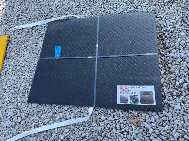 Black Steel Diamond Plate, 3ft x 4 ft x 4mm Thick - 20 Pieces image