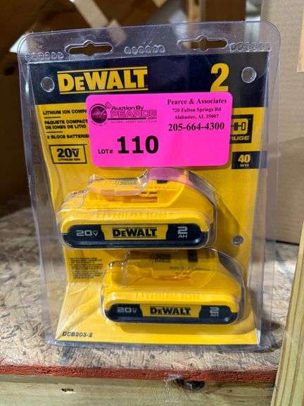 New Dewalt 20V Batteries DCB203-2, Qty: 2 image