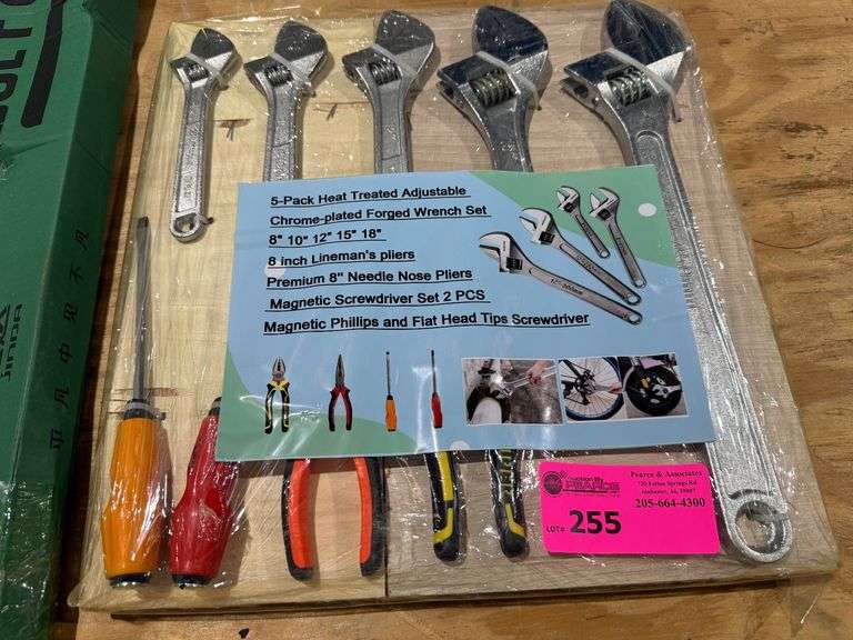 Tool Set - Pliers, Screwdrivers, Chrome-plated Wrench Set image