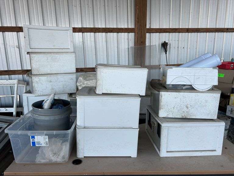 Assorted Plastic Drawer Bins w/Utensils image