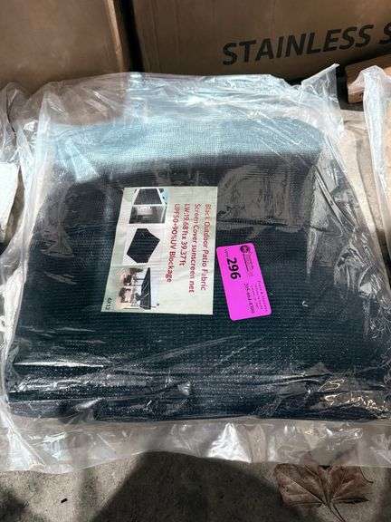 Black Outdoor Patio Fabric Screen Cover, 19.68ft x 39.37ft image